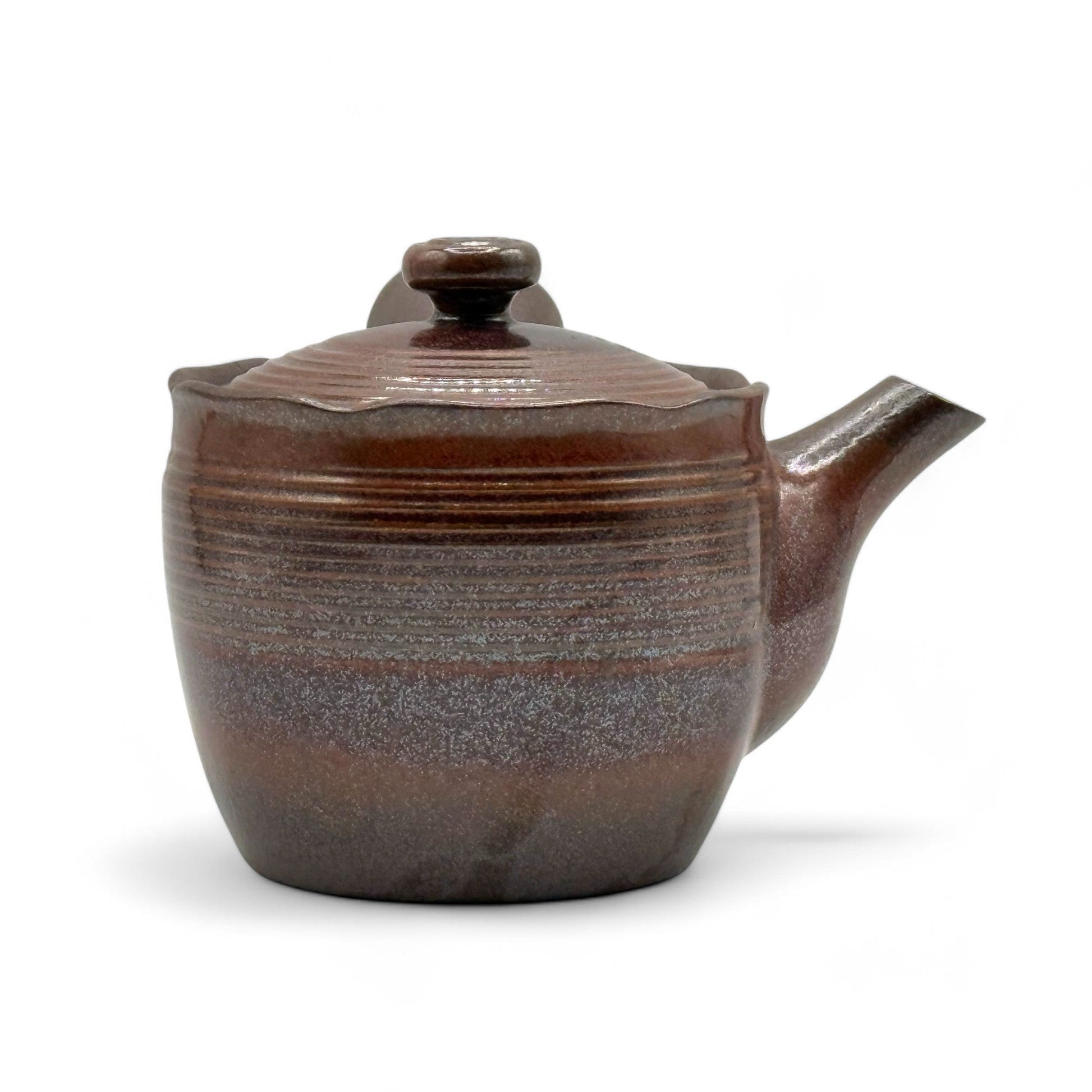 Inoue Tea Hanafubuki Flame Brown Banko-yaki Kyusu - Japanese Teapot