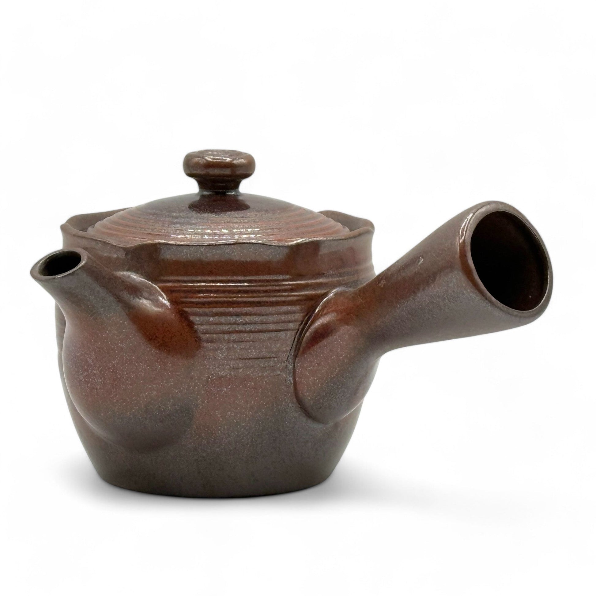 Inoue Tea Hanafubuki Flame Brown Banko-yaki Kyusu - Japanese Teapot