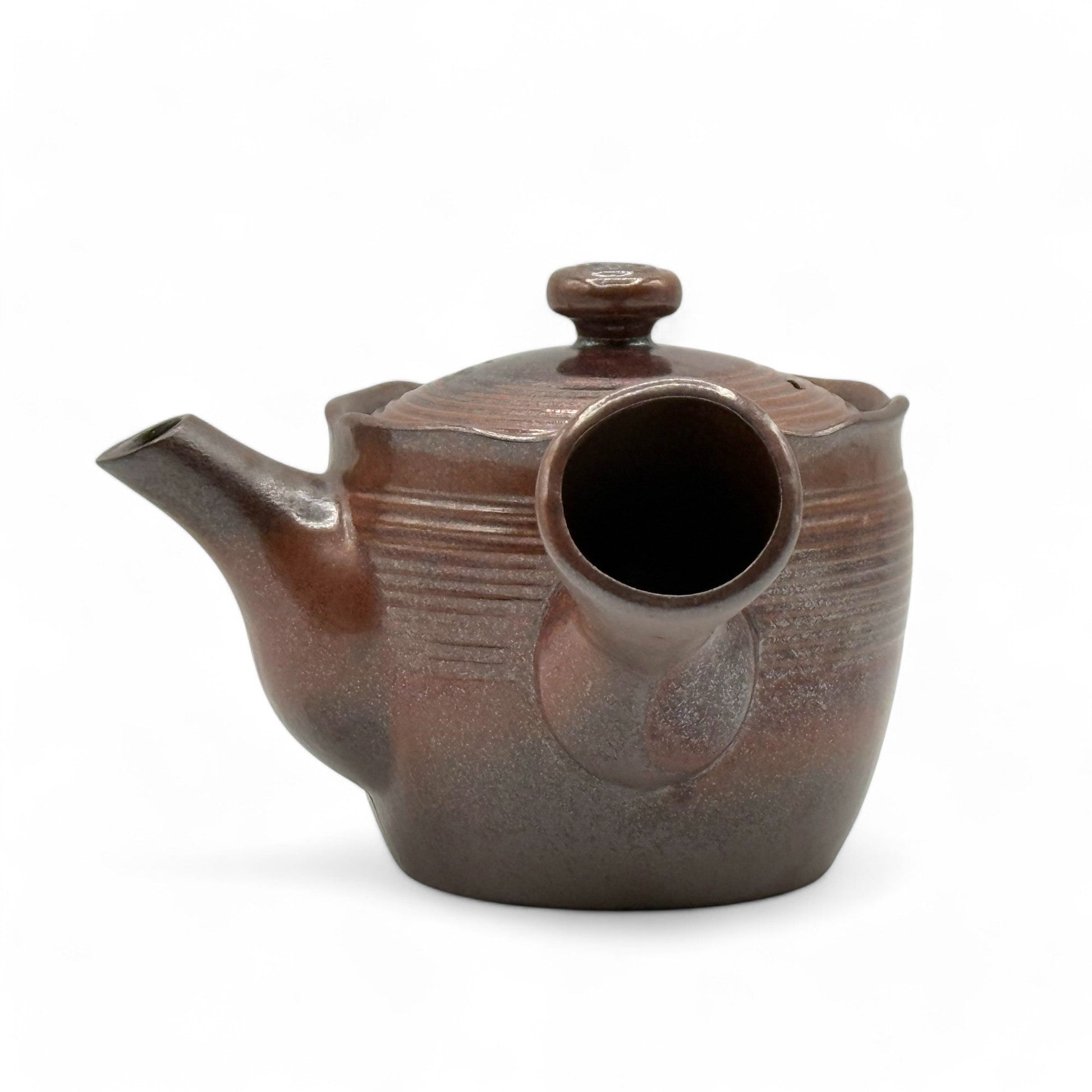 Inoue Tea Hanafubuki Flame Brown Banko-yaki Kyusu - Japanese Teapot