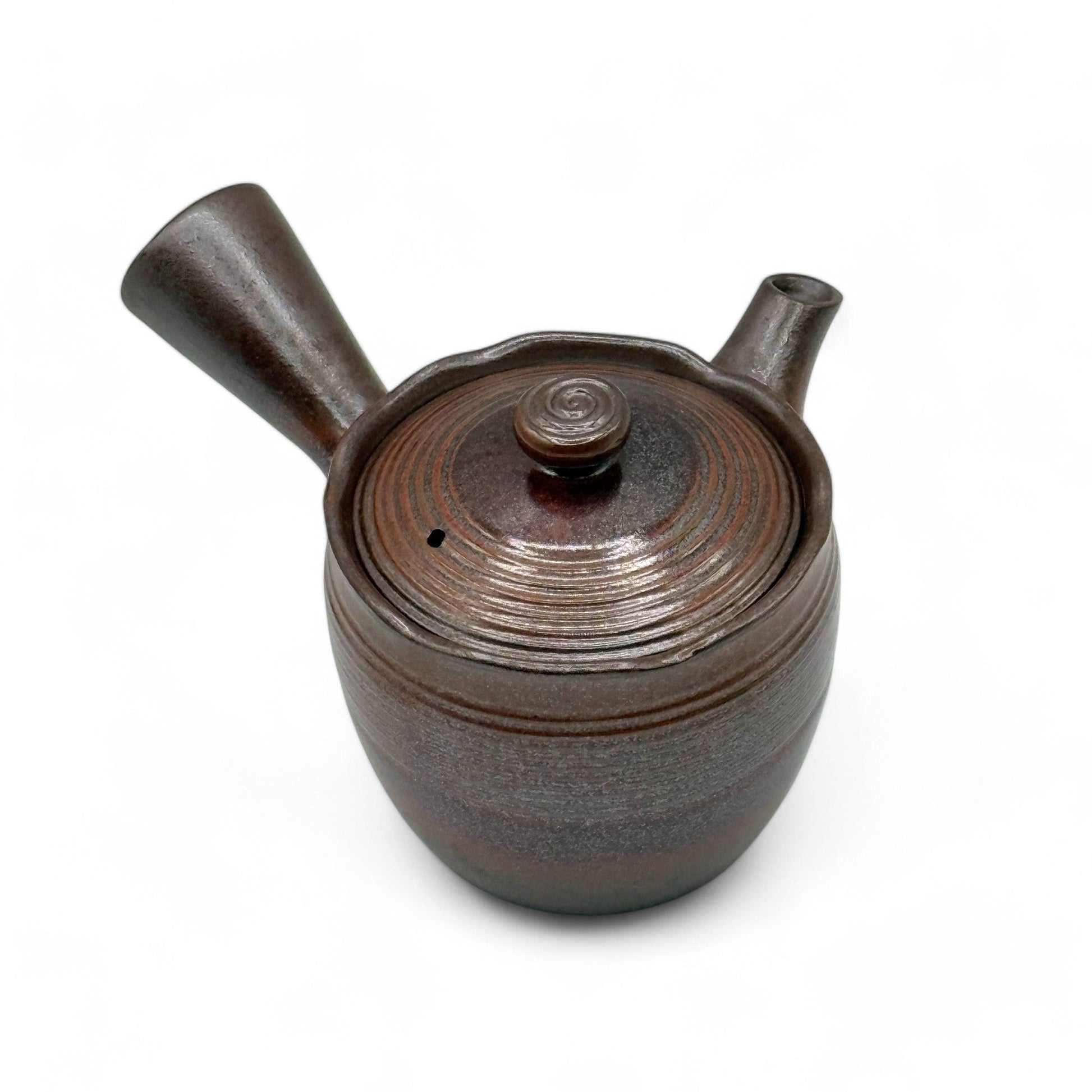 Inoue Tea Hanafubuki Flame Brown Banko-yaki Kyusu - Japanese Teapot