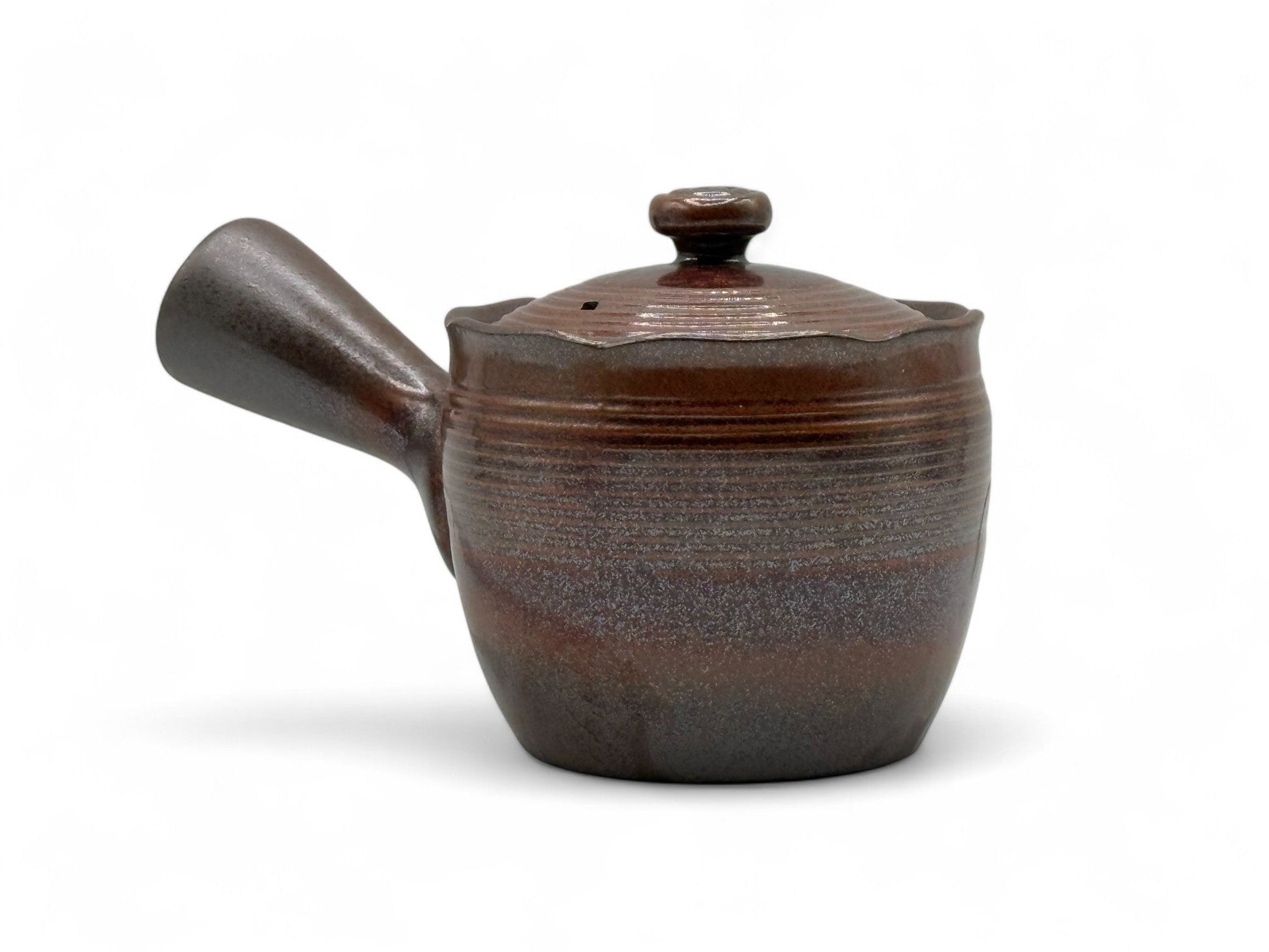 Inoue Tea Hanafubuki Flame Brown Banko-yaki Kyusu - Japanese Teapot