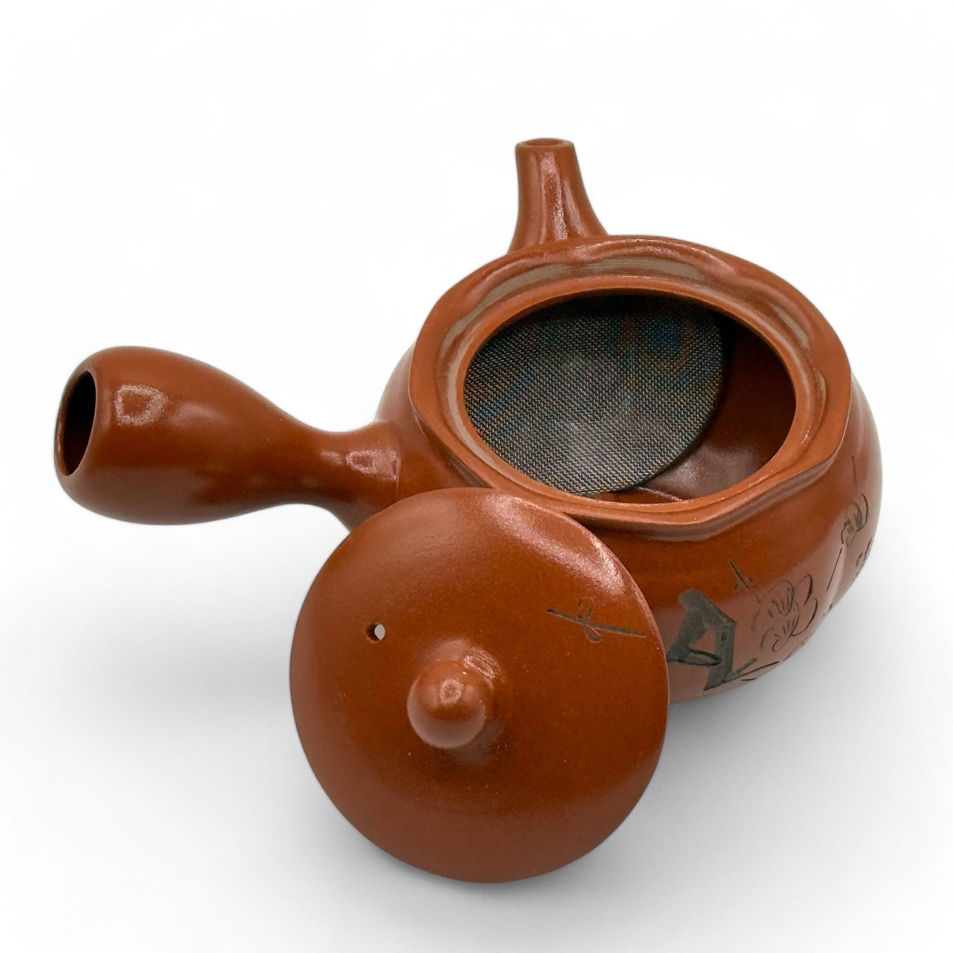 Inoue Tea Shuiro Red Tokoname-yaki Kyusu - Japanese Teapot