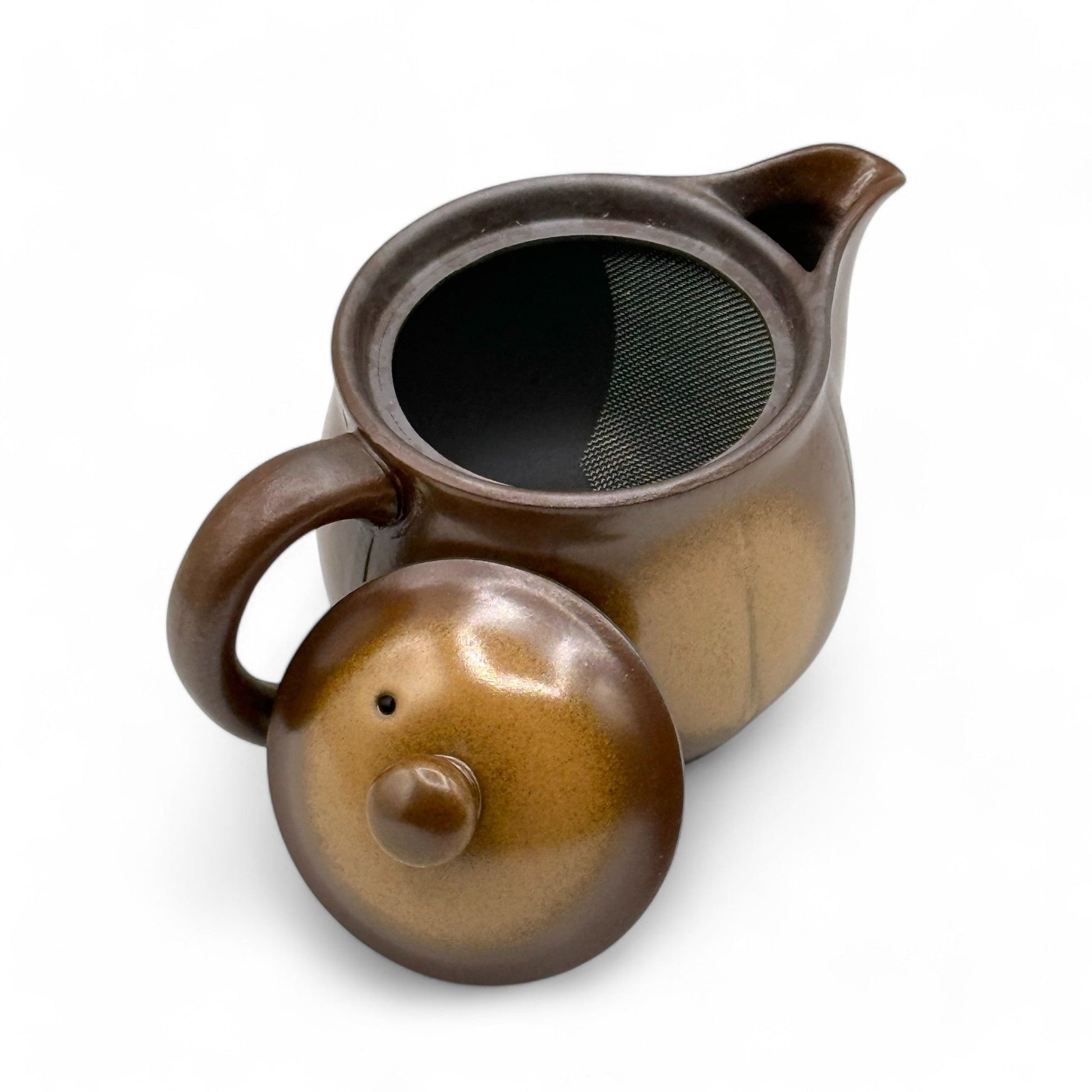 Inoue Tea Mirai Brown Banko-yaki Kyusu - Japanese Teapot