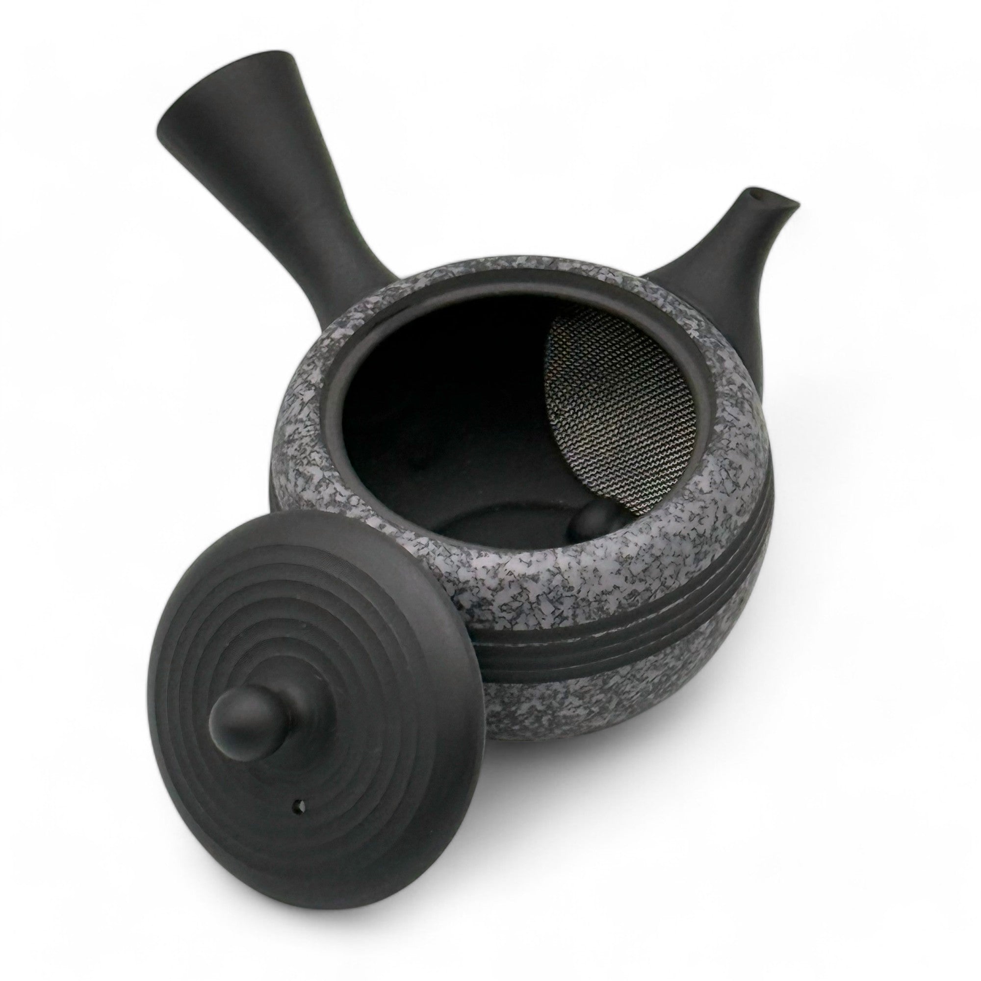 Inoue Tea Komaru Gray Tokoname-yaki Kyusu by Haku yō - Japanese mini teapot with a traditional design.