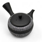 Inoue Tea Komaru Gray Tokoname-yaki Kyusu by Haku yō - Japanese mini teapot with a traditional design and gray finish.
