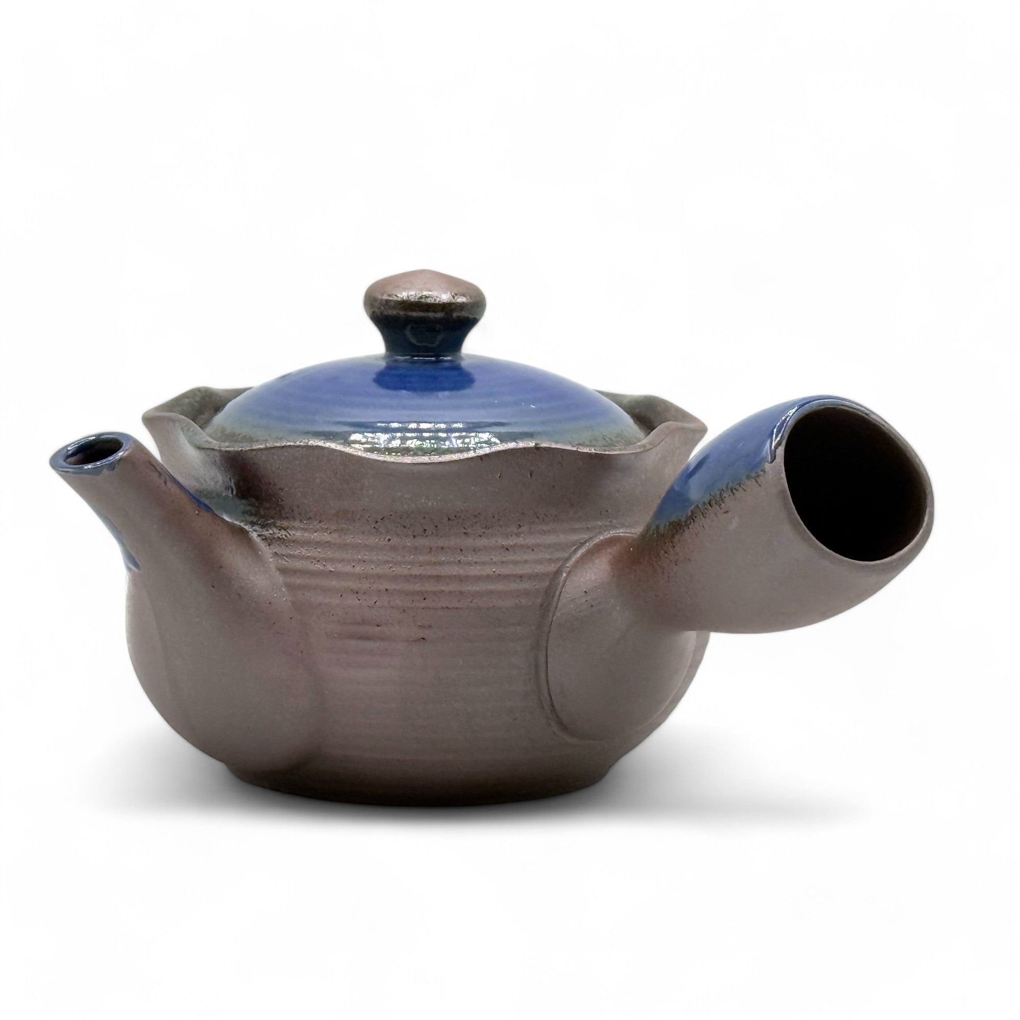 Inoue Tea Hana Mizuki Blue Banko-yaki Kyusu - Japanese Teapot, showcasing a blue ceramic teapot with a traditional design.