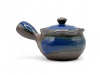 Inoue Tea Hana Mizuki Blue Banko-yaki Kyusu - Japanese teapot with a blue glaze, crafted in Banko-yaki style.