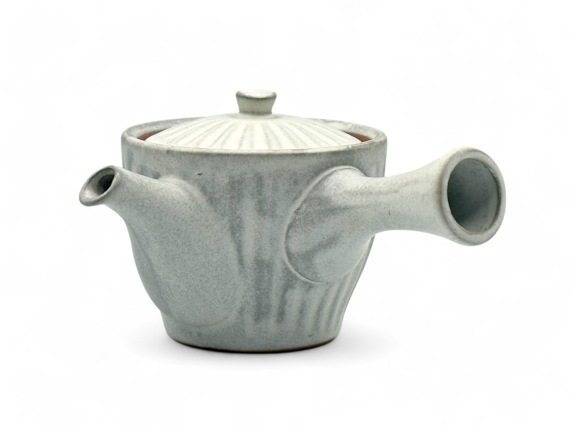 Inoue Tea Kiku Kohiki Rustic White Tokoname-yaki Kyusu - Japanese Teapot, showing a traditional white ceramic teapot.