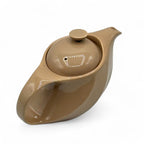 Inoue Tea Rakuchin Beige Mino-yaki Porcelain Kyusu - Japanese Teapot displayed on a neutral background.