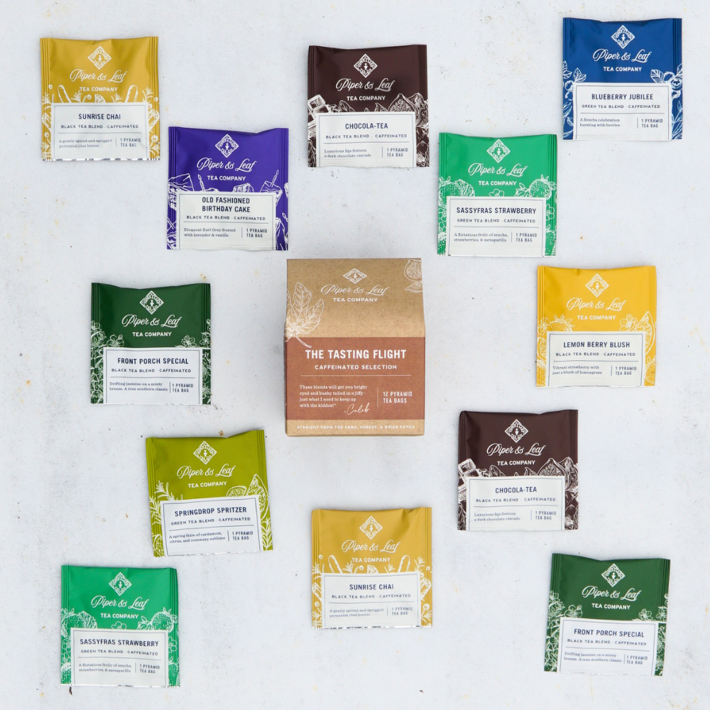 Piper and Leaf Caffeinated Tasting Flight - Box of 12 Tea Bags