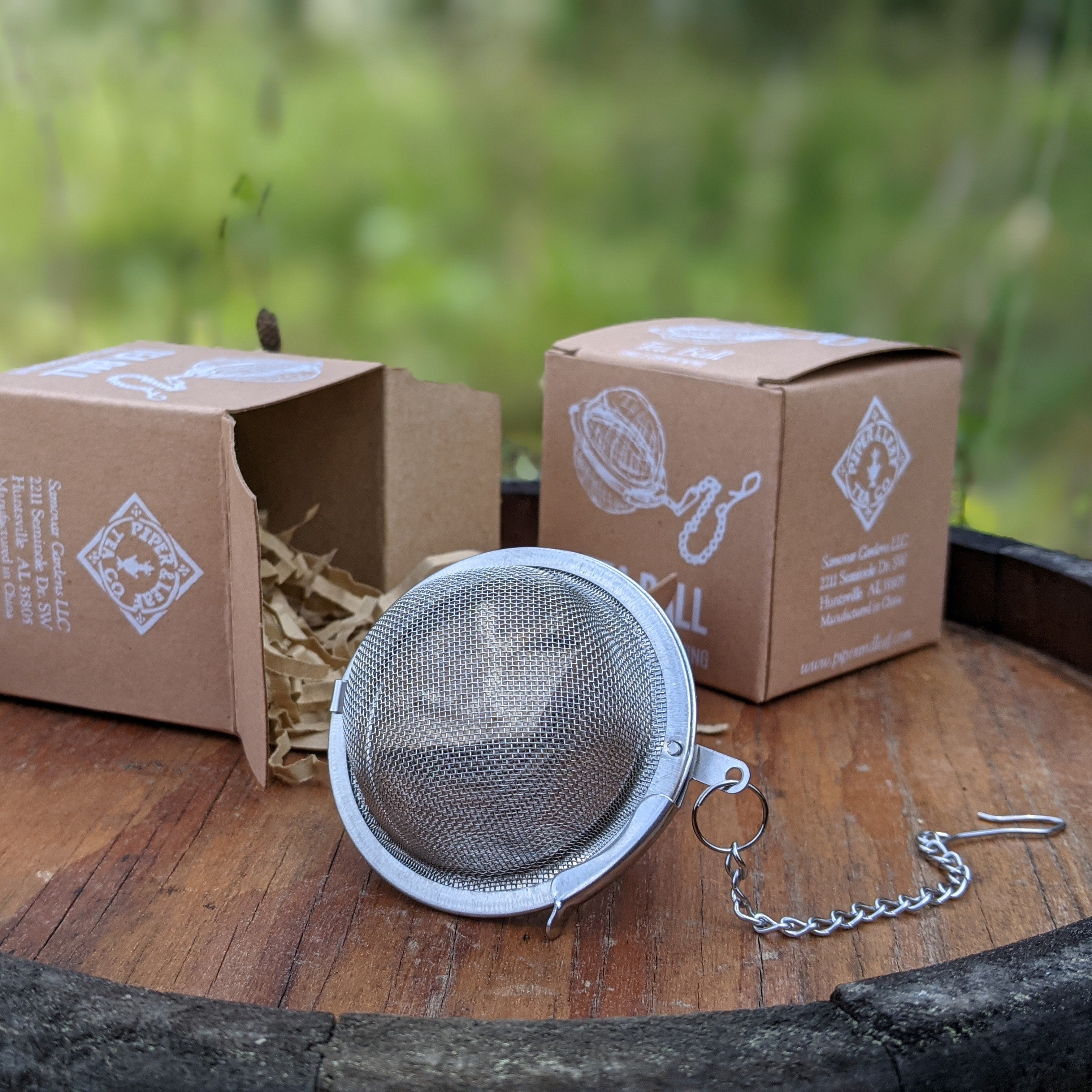 Piper and Leaf Piper Tea Ball Extra-Large, a tea infuser for brewing loose leaf tea, shown in a square format.