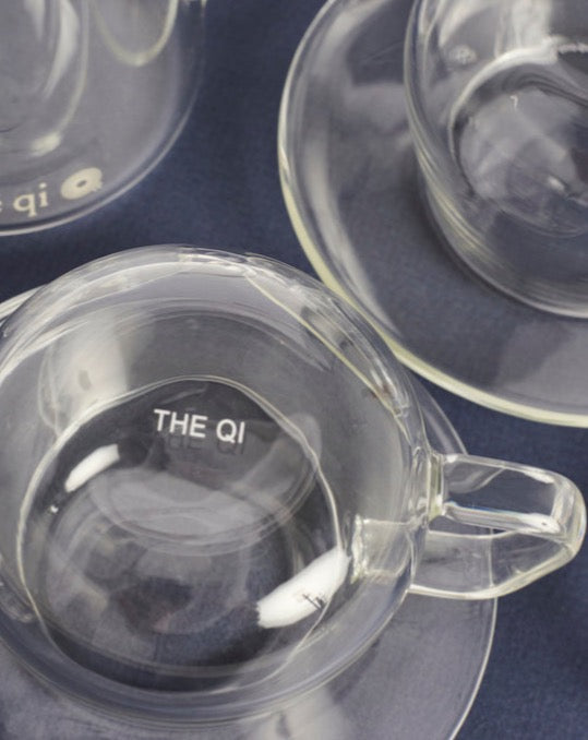 Glass Cups + Saucers - 2 Sets - Thumbnail 4