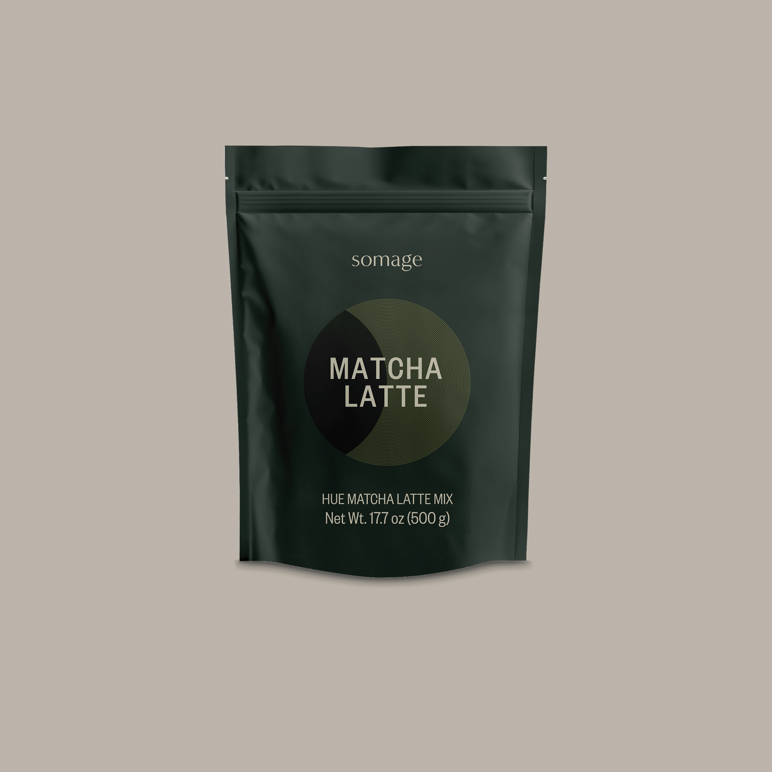 Matcha Hue Latte by Somage USA, featuring a bright green drink made with organic matcha powder and Colombian panela.