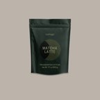 Premium Matcha Green Tea Latte by Somage USA in packaging, showcasing bright emerald color and organic ingredients.
