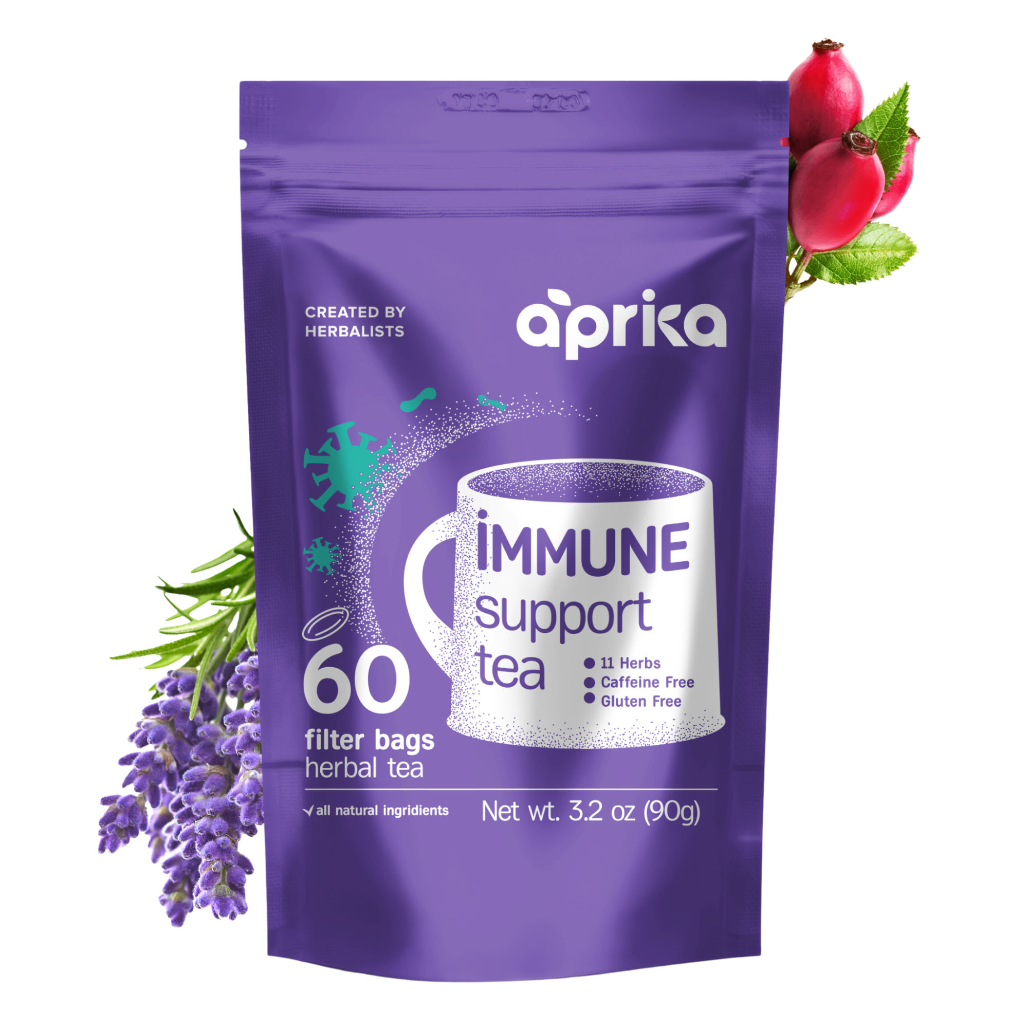 Aprika Life Immune System Support Herbal Tea, 60 Bags