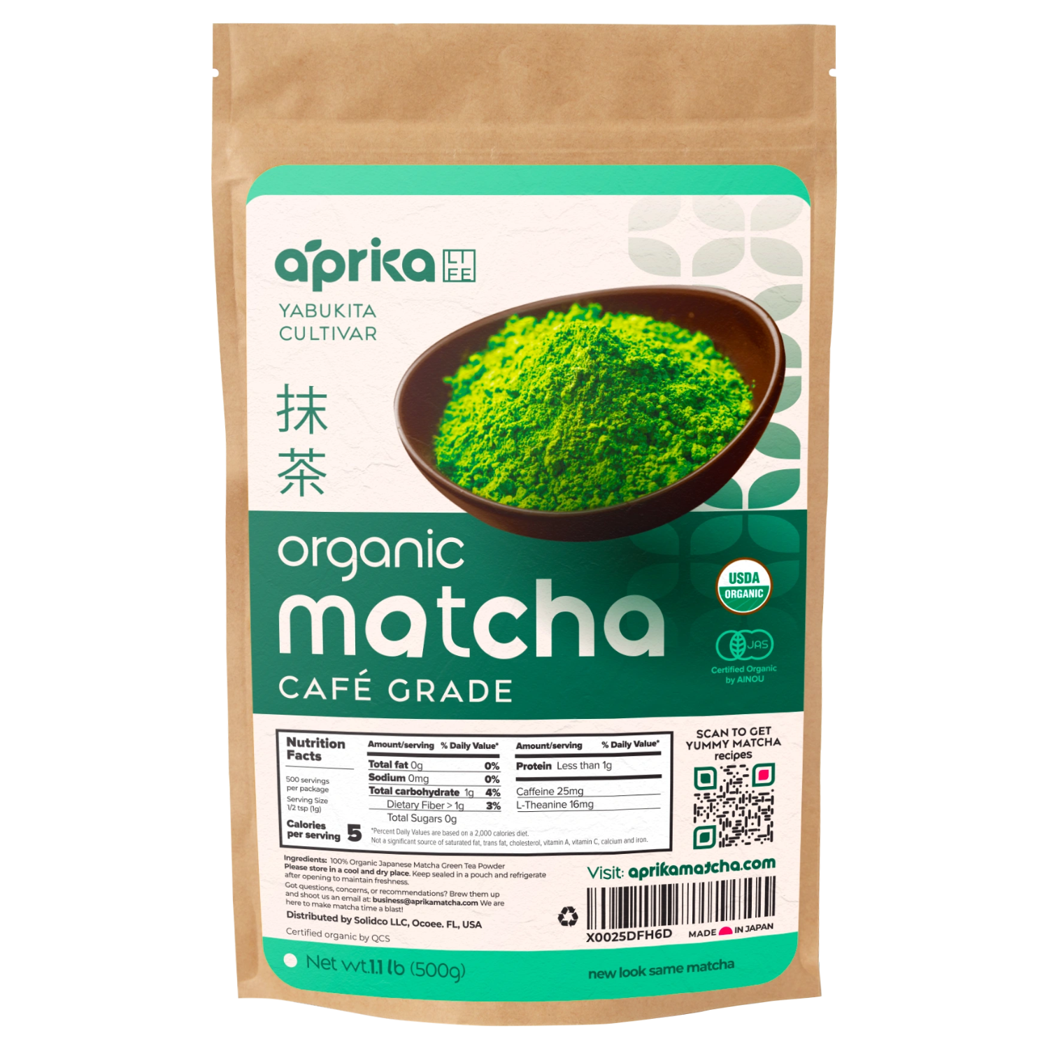 Aprika Life Organic Japanese Matcha Green Tea Powder