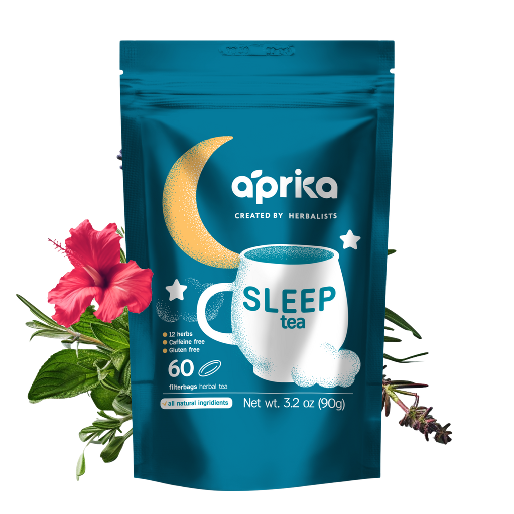 Aprika Life Herbal Sleep Tea With Sleep Guide, 60 Bags