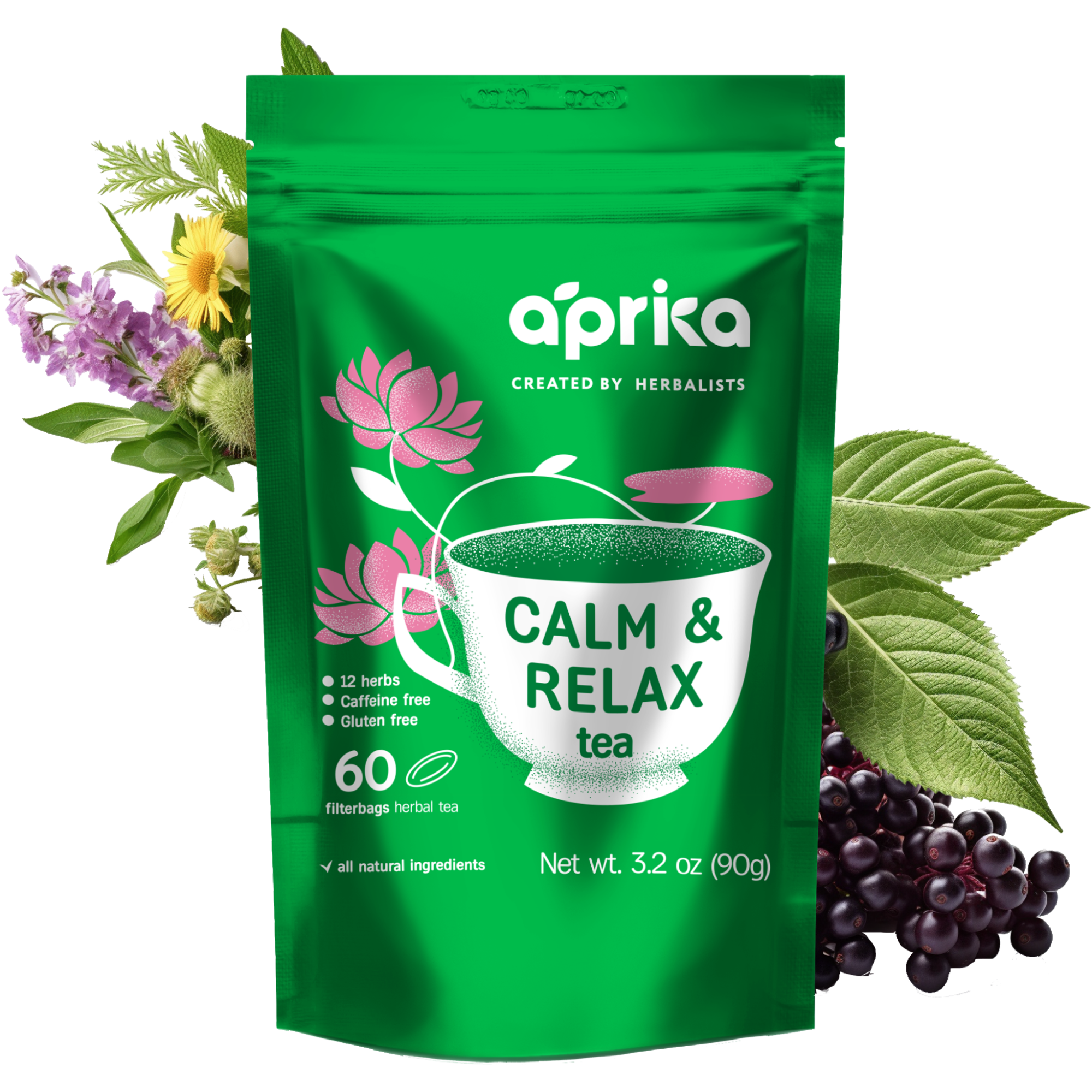 Aprika Life Calm and Relax Herbal Tea, 60 Bags