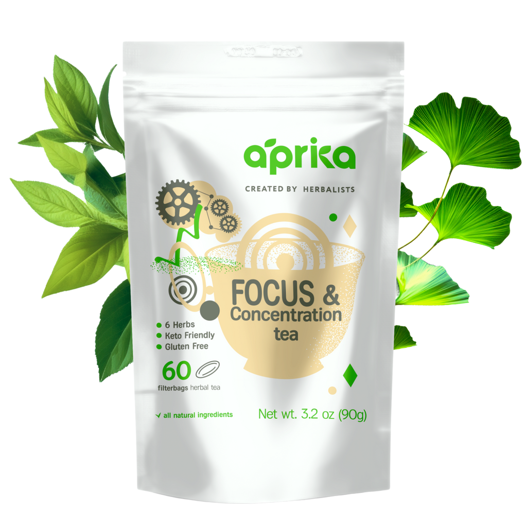 Aprika Life Focus & Concentration Herbal Tea, 60 Bags