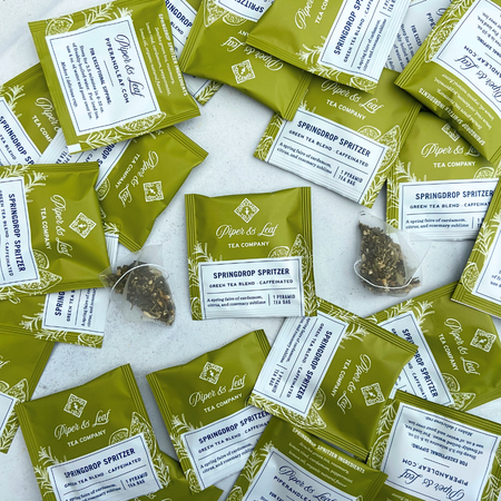 Piper and Leaf Springdrop Spritzer Case of Tea Bag Envelopes- 50ct, featuring individually packaged tea sachets in a case.