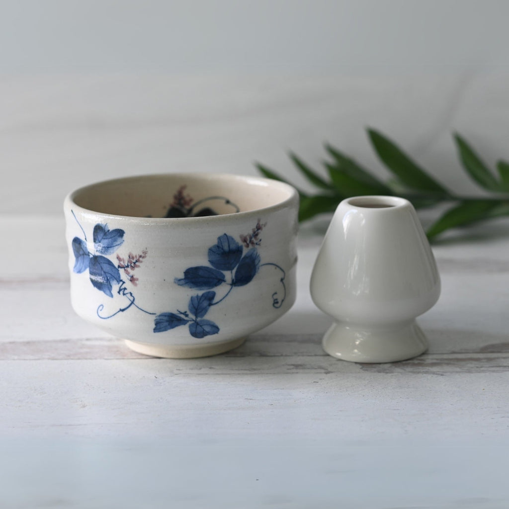 Aprika Life White Clay Kudzu Flowers Matcha Bowl