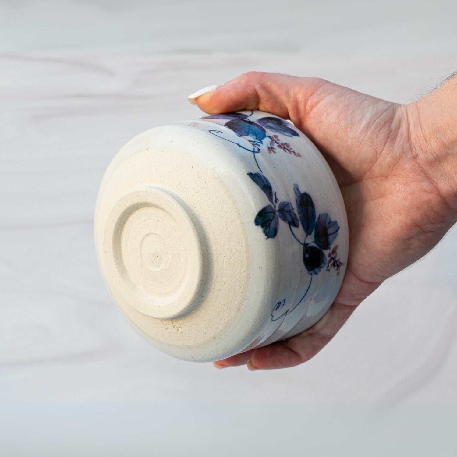 Aprika Life White Clay Kudzu Flowers Matcha Bowl