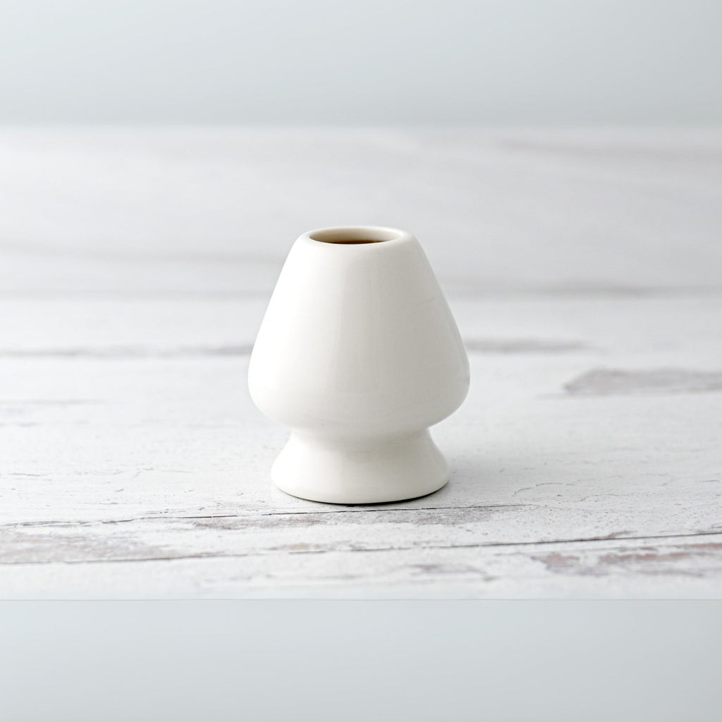 Aprika Life White Matcha Whisk Holder and Bamboo Whisk Set