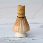 Aprika Life White Matcha Whisk Holder and Bamboo Whisk Set