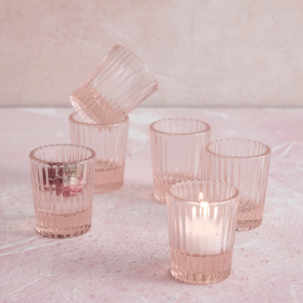 Pressed Pink Shot Glasses - Set of 6