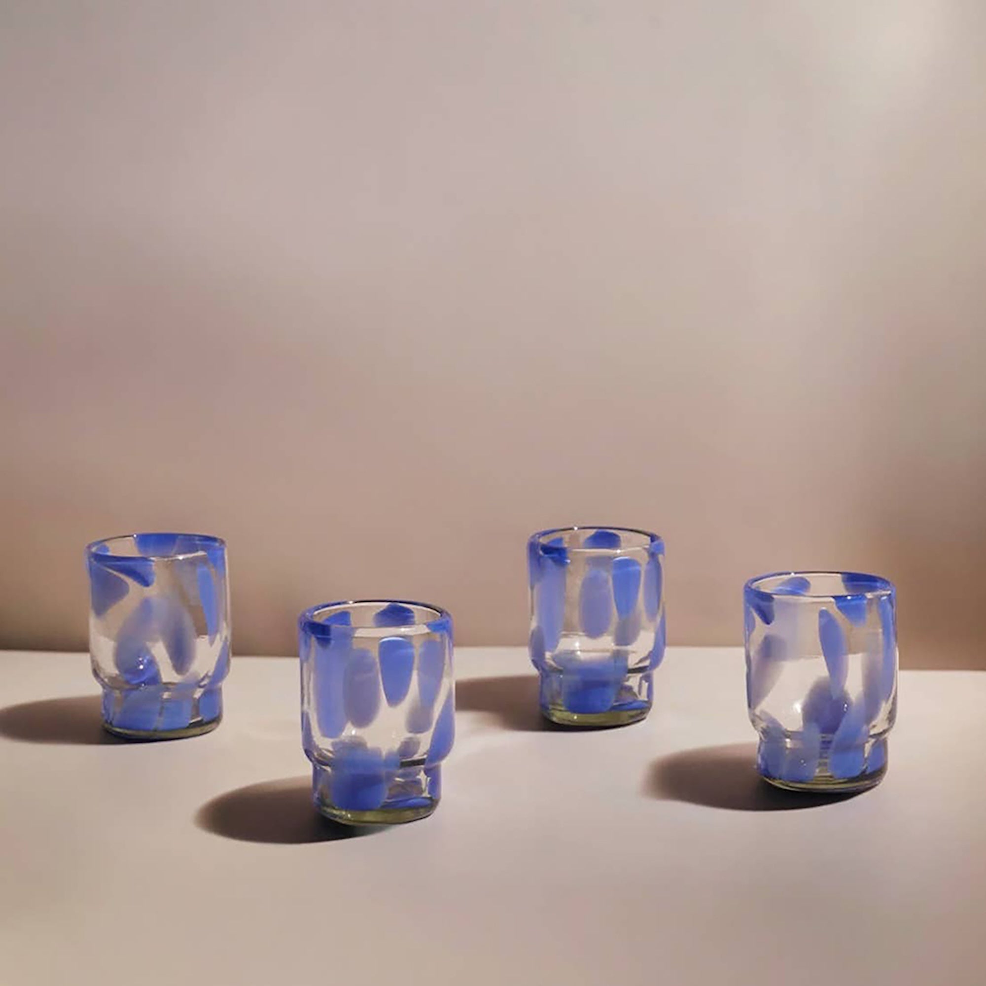 S/4 Marta Stackable Glass Blue & Clear Tea Set – Taste Of Tea