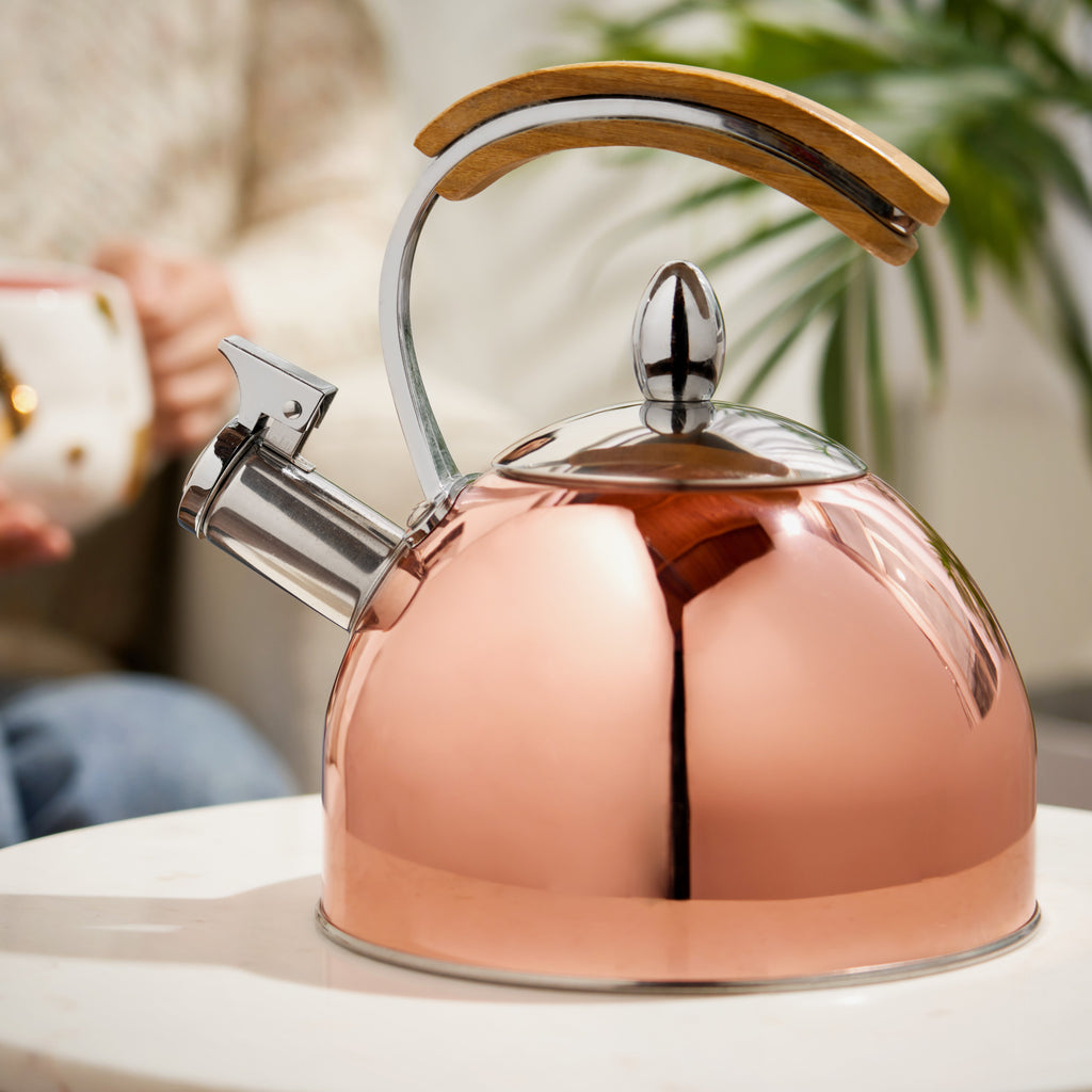 Pinky Up Presley Tea Kettle in Rose Gold