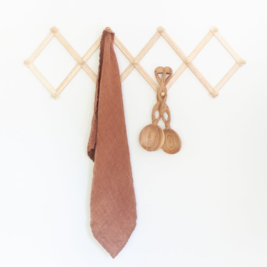 Creative Women Stone Washed Linen Tea Towel - Terracotta