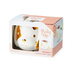 Pinky Up Penny: Ceramic Puppy Mug featuring a cute puppy design, ideal for dog lovers and coffee enthusiasts.