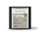 Tea with Tae Apple Cinnamon Tea Tin Gift (20 Sachets) featuring eco-friendly pyramid sachets and a tin design suitable for gifting.