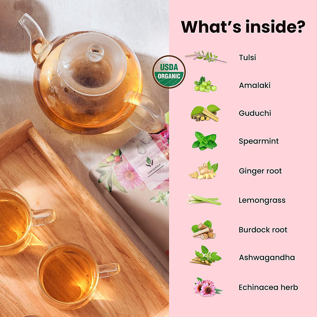 Gardenika Immunity Loose Leaf Herbal Tea, USDA Organic, Kosher, Caffeine-Free - 4 oz (114g)