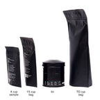 August Black Metallic - Violet Elderberry Black Tea bag and tin size comparison image