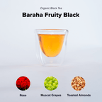 Baraha Fruity Black tea by Nepal Tea, shown in packaging with vibrant colors and a design featuring fruit illustrations.