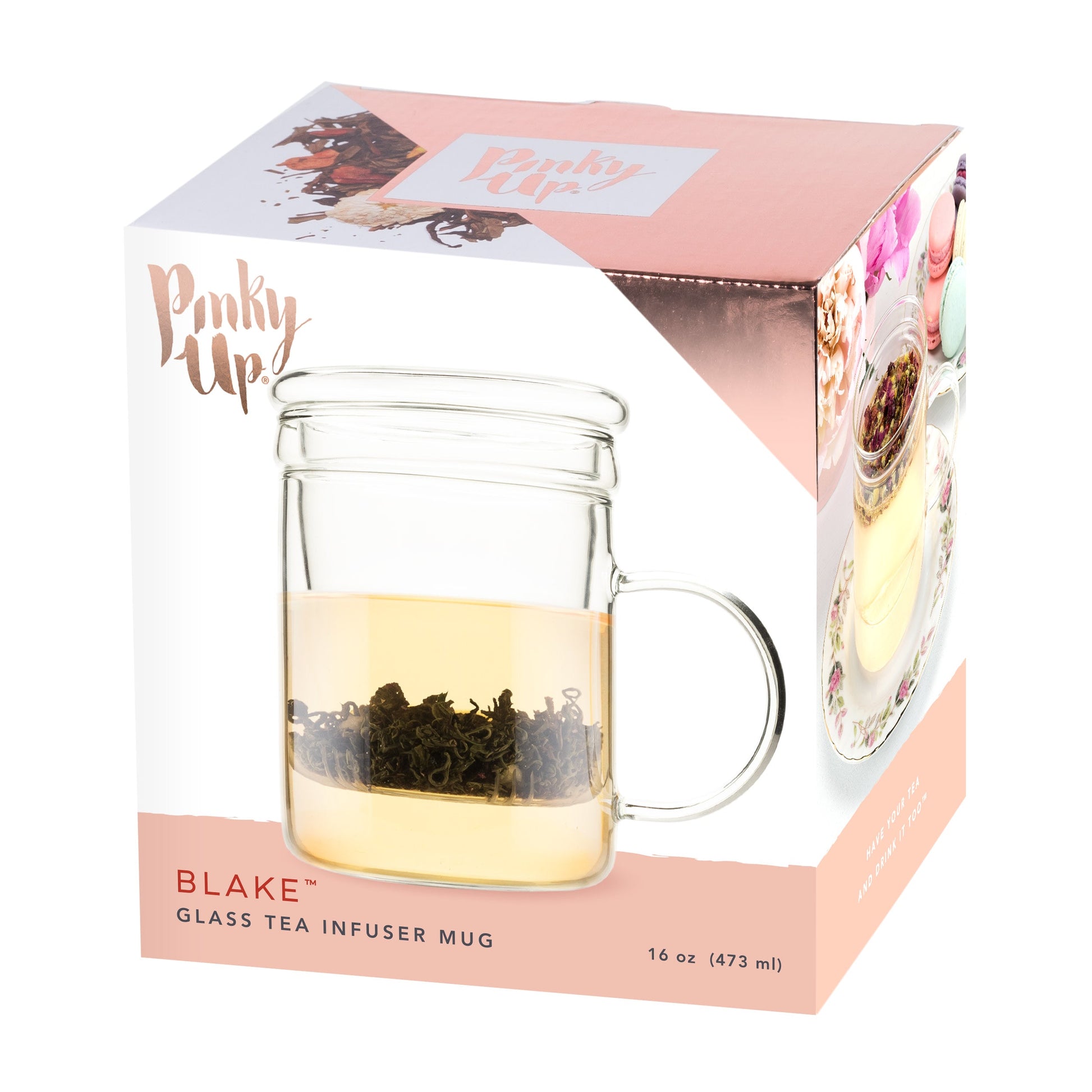 Pinky Up Blake Glass Tea Infuser Mug
