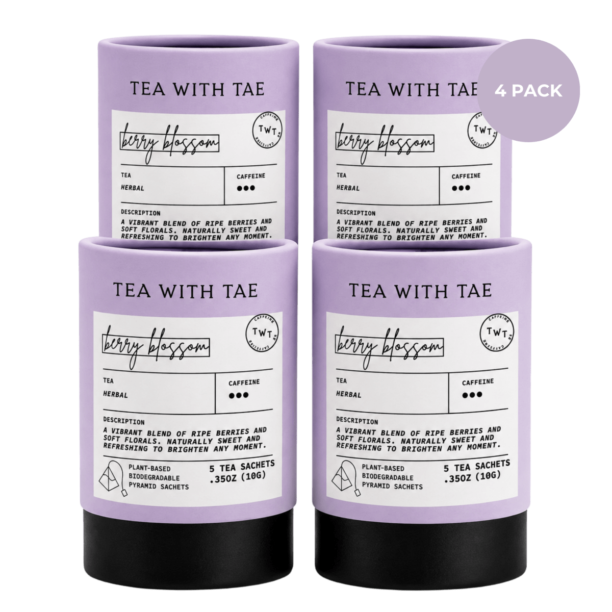 Tea with Tae Berry Blossom Mini Tea Tube (5 tea bags) Herbal Tea