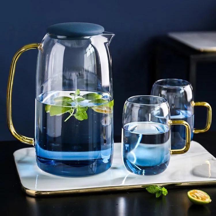 Tea + Linen Blue Ombre Pitcher and Cups