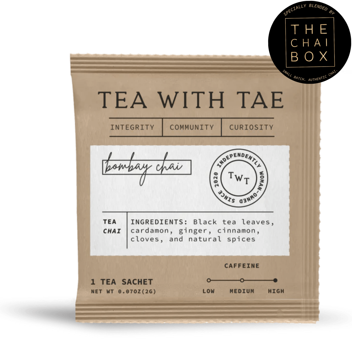 Tea with Tae Bombay Chai 50 ct. Overwrap Bag