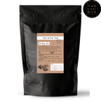 Tea with Tae Bombay Chai Pouch featuring a colorful design, brand logo, and packaging for loose tea.