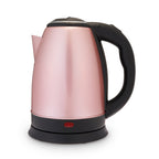 Pinky Up Parker Rose Gold Electric Tea Kettle with stainless steel and plastic, 56 oz capacity, drip-free spout, and heating pad.