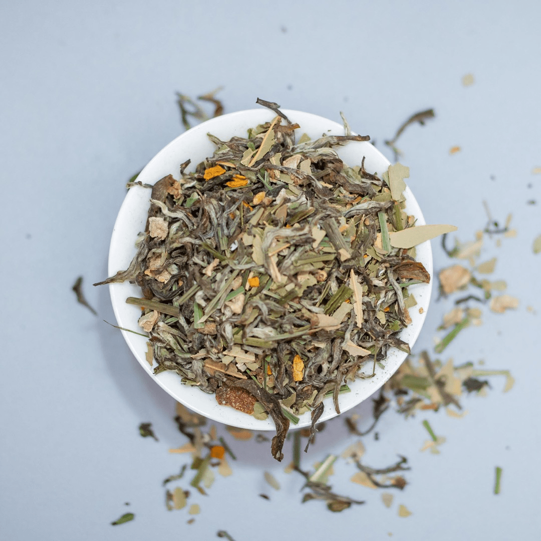 Buddha's Potion by Nepal Tea, a herbal tea blend in a package, showcasing the product design and branding.