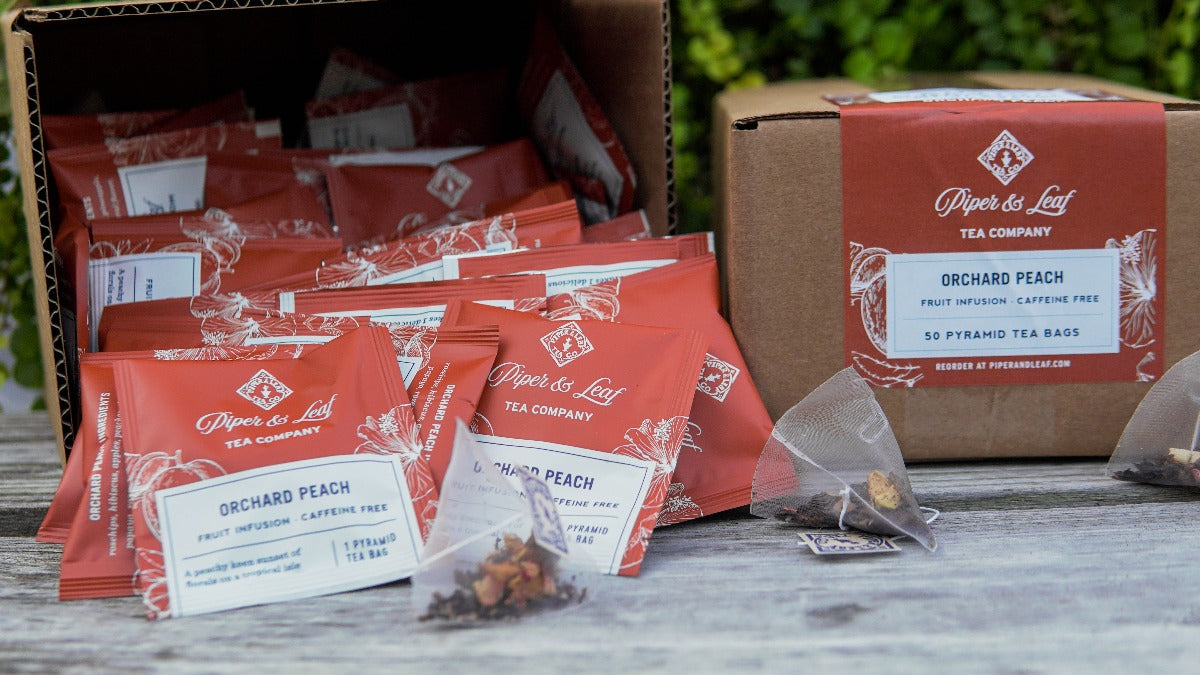 Piper and Leaf Orchard Peach Case of Individually Wrapped Tea Bags- 50ct