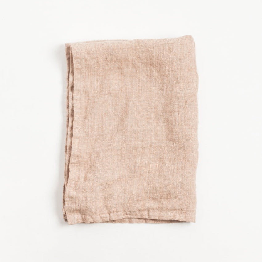 Creative Women Stone Washed Linen Tea Towel - Blush
