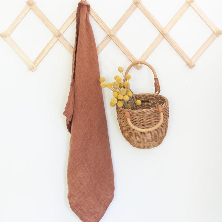 Creative Women Stone Washed Linen Tea Towel - Terracotta