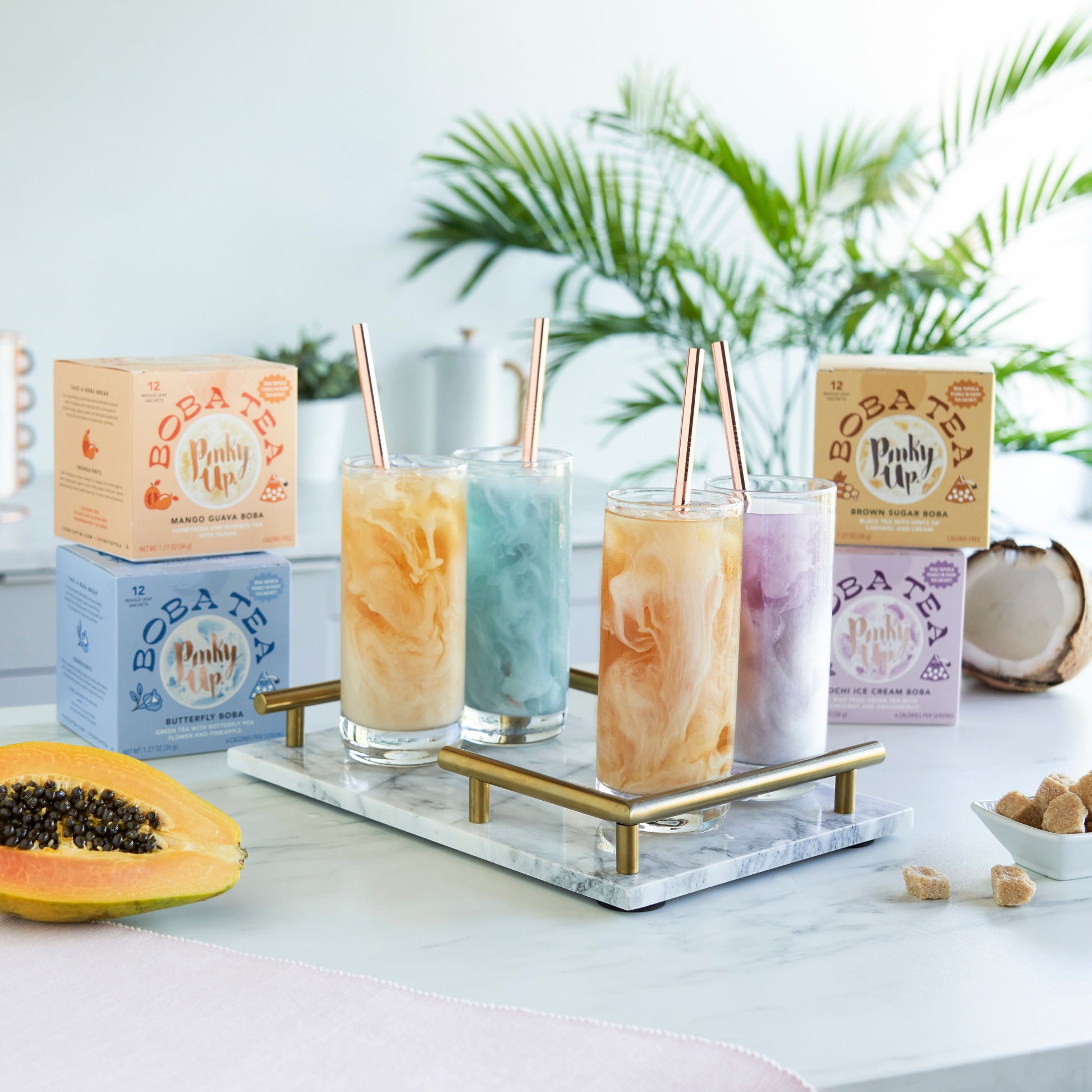 Pinky Up Mango Guava Boba Tea Sachets