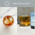Tea with Tae Calming Tea Mini Tea Tube (5 tea bags) by Tea with Tae, featuring a clear tube containing five tea bags.