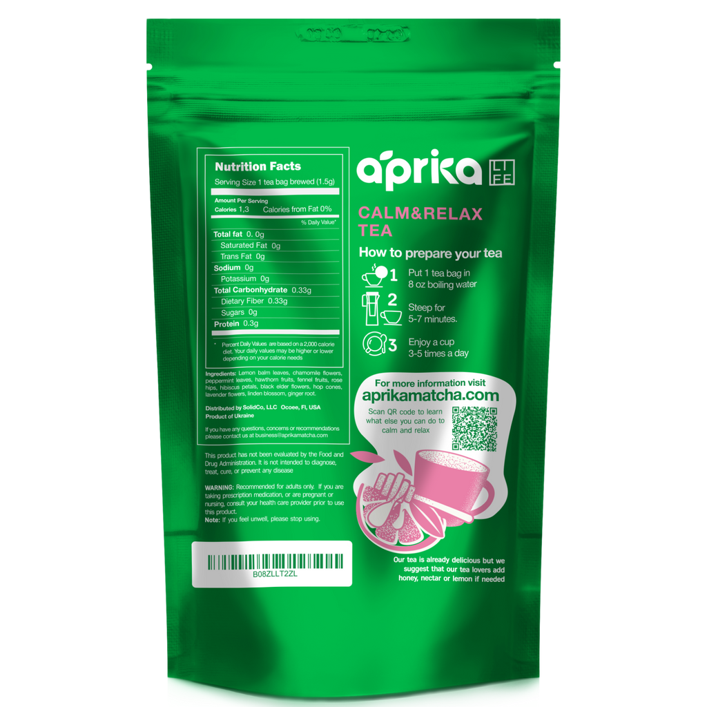 Aprika Life Calm and Relax Herbal Tea, 60 Bags